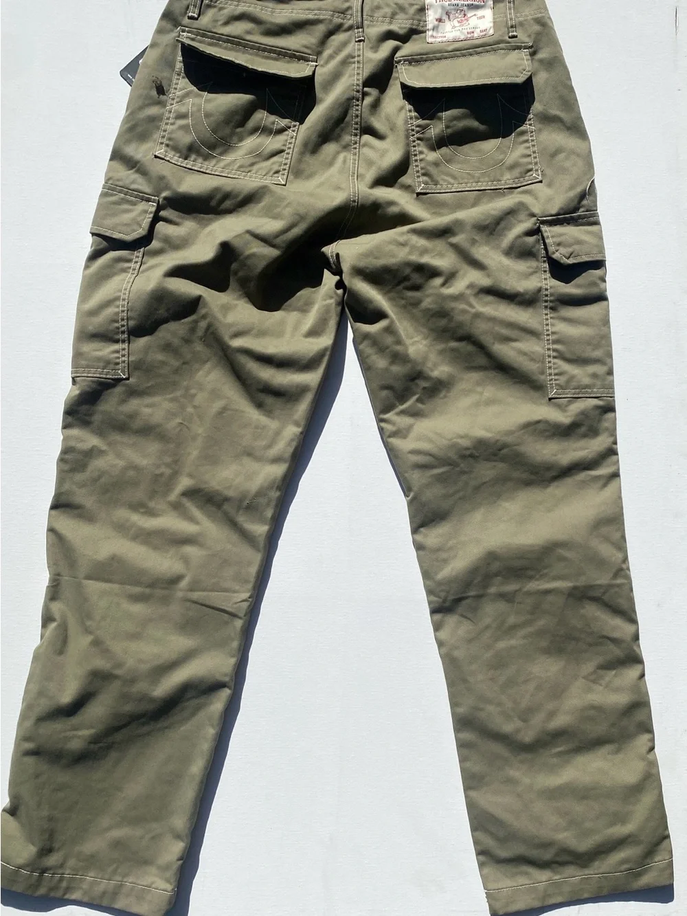 True Religion Men's Olive Green Cargo Pants